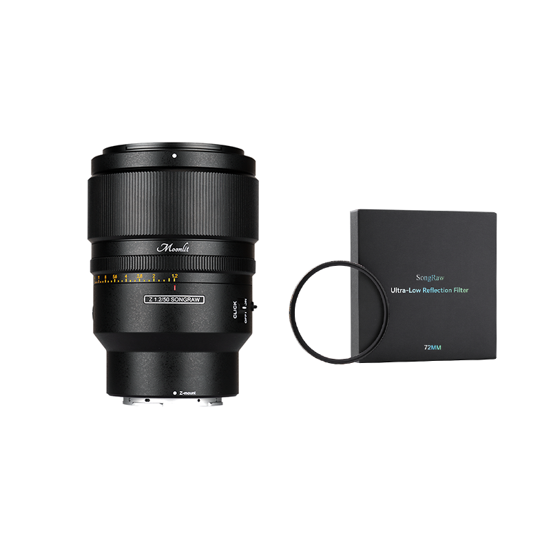 SongRaw AF 50mm F1.2 FE Moonlit Lens with 72mm Ultra-Low Reflection Filter