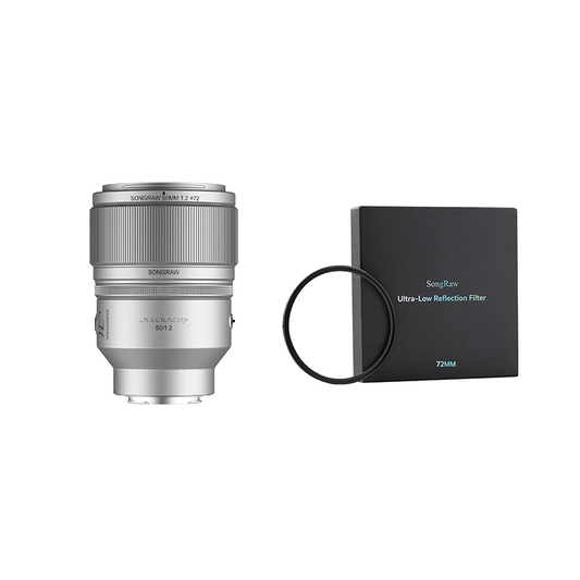 SongRaw 50MM F1.2 MS Lens with 72mm Ultra-Low Reflection Filter
