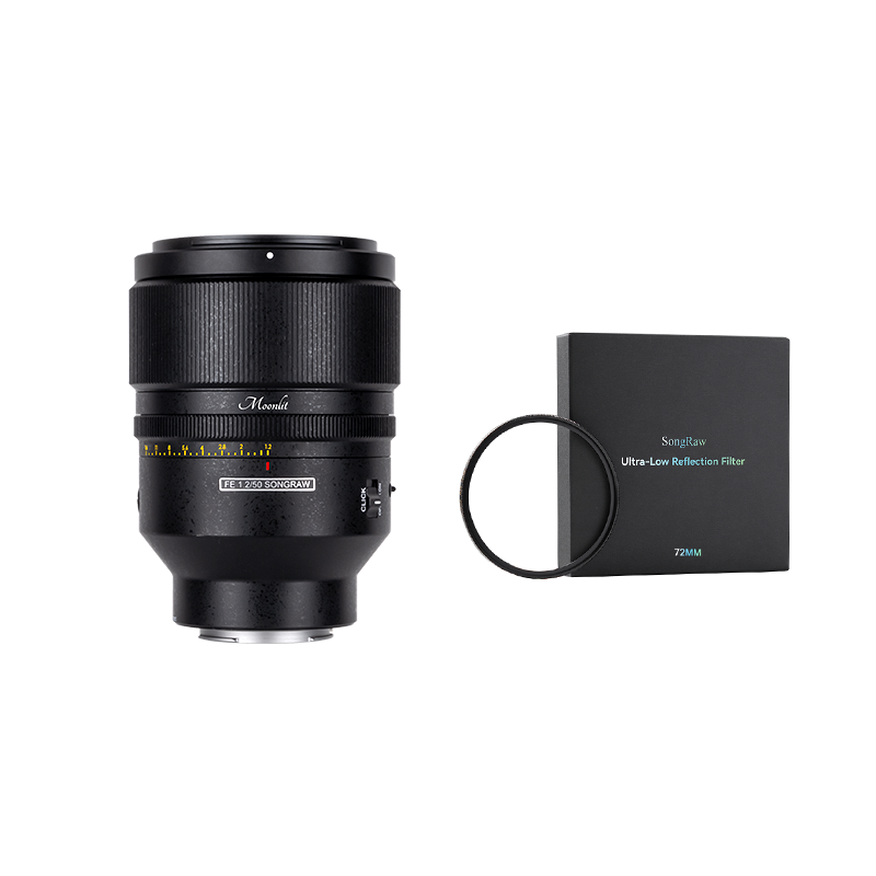 SongRaw AF 50mm F1.2 FE Moonlit Lens with 72mm Ultra-Low Reflection Filter